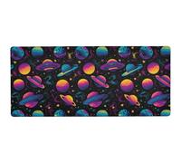 Tappetino antiscivolo per tastiera e animali, motivo pianeta spaziale, colorato, per tastiera e animale, per scrivania, sottile, piccolo, per tastiera e animali, 80 x 30 cm
