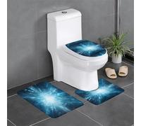 Tappetino antiscivolo per WC a forma di U, set da 3 pezzi, con stampa di raggi cosmici, ben fissato, assorbente e resistente, spesso e confortevole.