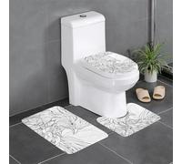 Tappetino antiscivolo per WC a forma di U, set da 3 pezzi, con stampa laterale a forma di testa di pollo, ben attaccato, assorbente e resistente, spesso e comodo.