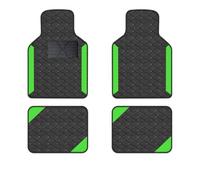 Tappetino antiscivolo Set di 4 tappetini di lusso per auto con guida a sinistra, tappetino di protezione universale in pelle PU Tappetini Auto tappetini auto gomma(Green)