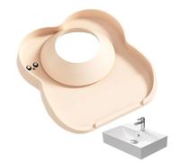 Tappetino antispruzzo per lavello da cucina, in silicone, antiscivolo, 10,1 x 11,1 x 2 cm, con vassoio a forma di orso, portasapone, salvagoccia, tappetino per asciugatura, previene l'accumulo di