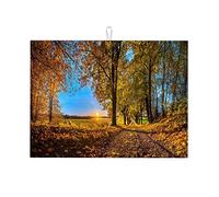 Tappetino asciugapiatti arancione per il piano di lavoro della cucina, motivo: foglia d'acero, grande, lavabile in lavatrice, piccolo, 16 x 18 pollici