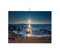 Tappetino asciugapiatti Beach View per la fotografia in spiaggia, piccolo, reversibile, 16 x 18 pollici