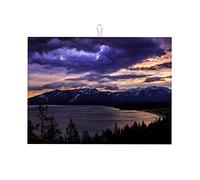 Tappetino asciugapiatti in microfibra con paesaggi, tramonto e notte, per la casa, formato GIF, piccolo, 16 x 18 pollici