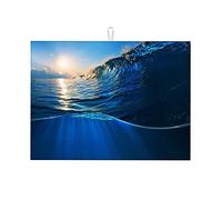 Tappetino asciugatutto con vista mare e cielo per il bancone della cucina XL Tappetino asciugatutto in silicone Microfibra ultra assorbente Grande 18 x 24 pollici