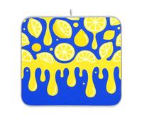 Tappetino asetico blu giallo a goccia scolapiatti tappetini per cucina bancone cucina piano di lavoro arredamento cucina tappetino assorbente 16 x 18