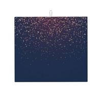Tappetino assorbente da cucina, motivo cielo e stelle, colore blu navy, tappetino per scolapiatti da appoggio, adatto per riporre posate, coltelli e tazze