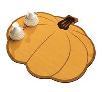 Tappetino assorbente in pelle resistente al calore, tappetino scolapiatti a forma di zucca, asciugatura rapida e antiscivolo da cucina per sala da pranzo