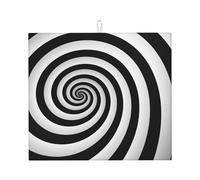 Tappetino assorbente per asciugare i piatti con illusione ottica a spirale, stampa GIF, per bancone della cucina, ad asciugatura rapida, antiscivolo, riutilizzabile
