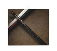 Tappetino assorbente per asciugare i piatti con spada samurai giapponese, per accessori da cucina, pieghevole, riutilizzabile