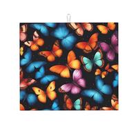 Tappetino assorbente per asciugare i piatti con stampa a farfalla colorata per bancone della cucina ad asciugatura rapida antiscivolo riutilizzabile Pad