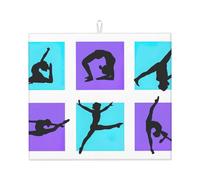 Tappetino assorbente per asciugare i piatti con stampa di giochi di ginnastica per bancone della cucina ad asciugatura rapida antiscivolo riutilizzabile Pad