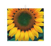 Tappetino assorbente per asciugare i piatti con stampa di girasoli arcobaleno per accessori da cucina, pieghevole, riutilizzabile