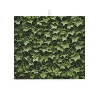 Tappetino assorbente per asciugare i piatti con stampa floreale con vortici di edera per accessori da cucina, pieghevole e riutilizzabile