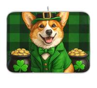 Tappetino assorbente per asciugare i piatti del piano di lavoro della cucina, tappetino in microfibra reversibile con anello per appenderlo, ad asciugatura rapida, 45,7 x 61 cm