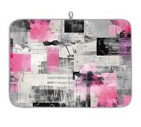 Tappetino assorbente per asciugare i piatti per pittura a olio astratto, per bancone della cucina, tappetino reversibile in microfibra con anello per appendere utensili in vetro, pentole, 45,7 x 61 cm