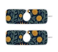 Tappetino assorbente per lavello da cucina protezione per lavello da appendere confezione da 2 tappetini per rubinetto da cucina lavello paraspruzzi e protezioni 76,2 cm William Morris Sun Flower Blu