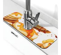 Tappetino assorbente per lavello per cucina e bagno, per muffin al miele, dolci, dessert, paraspruzzi, tappetino antiscivolo lavabile per lavello per bagno, 38 x 13 cm