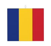 Tappetino assorbente per piano di lavoro della cucina Bandiera della Romania (40,6 x 45,7 cm) - Tappetino scolapiatti di alto valore