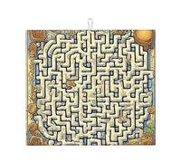 Tappetino assorbente per piano di lavoro della cucina con mappa del tesoro del labirinto (40,6 x 45,7 cm) - tappetino scolapiatti di alto valore