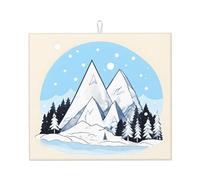 Tappetino assorbente per piano di lavoro della cucina con montagne innevate (40,6 x 45,7 cm) - Tappetino scolapiatti di alto valore