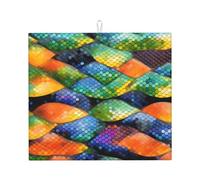 Tappetino assorbente per piano di lavoro della cucina con stampa a squame di pesce arcobaleno Tappetino assorbente e antiscivolo per stoviglie Lavello da cucina