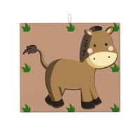 Tappetino assorbente per piano di lavoro della cucina con stampa di asini in stile cartone animato, assorbente e antiscivolo, per stoviglie, piano di lavoro della cucina