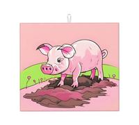 Tappetino assorbente per piano di lavoro della cucina con stampa di maialino rosa assorbente e antiscivolo per stoviglie Lavello da cucina