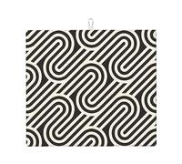 Tappetino assorbente per piano di lavoro della cucina con texture curva nera (40,6 x 45,7 cm) - tappetino scolapiatti di alto valore