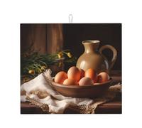 Tappetino assorbente per piano di lavoro della cucina con uova di gallina (40,6 x 45,7 cm) - Tappetino scolapiatti di alto valore