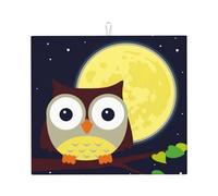 Tappetino assorbente per piano di lavoro della cucina stampato con gufo e luna gialla compatibile con vari controsoffitti