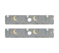 Tappetino assorbente per rubinetto diatomaceo per lavello da cucina, 2 tappetini drenanti per cucina, previene l'accumulo di umidità, 76,2 x 13,7 cm, prateria, gufo, luna, grigio