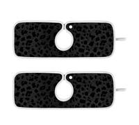 Tappetino assorbente per rubinetto per lavello da cucina, asciugatura rapida, appendibile, confezione da 2 tappetini per bancone della cucina, paraspruzzi e protezioni 37 cm, stampa leopardata nera