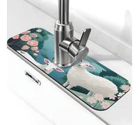 Tappetino assorbente per rubinetto per lavello da cucina, bagno, cucina, paraspruzzi, valle agnello, tappetino per rubinetto 38 x 14 cm