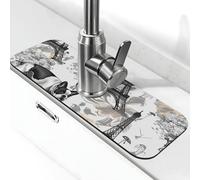 Tappetino assorbente per rubinetto per lavello da cucina, bagno lavello da cucina, paraspruzzi classico Torre di Parigi tappetino per rubinetto per cani 38 x 14 cm