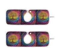 Tappetino assorbente per rubinetto per lavello da cucina riutilizzabile e decorato da appendere, confezione da 2 tappetini per rubinetto della cucina lavello paraspruzzi e protezioni 23,6 "L'albero