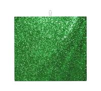 Tappetino assorbente per scolapiatti con lustrini verdi e luccicanti, pieghevole, riutilizzabile, accessorio per lavello da cucina