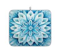 Tappetino assorbente per scolapiatti con motivo mandala astratto loto, per bancone della cucina, in microfibra, reversibile, con anello per appenderlo, per bicchieri, utensili e pentole, 40,6 x 45,7
