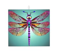 Tappetino assorbente per scolapiatti con stampa a libellula, per bancone della cucina, ad asciugatura rapida, antiscivolo, riutilizzabile