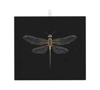 Tappetino assorbente per scolapiatti con stampa a libellula, tappetino pieghevole e riutilizzabile, accessorio per lavello da cucina