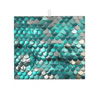 Tappetino assorbente per scolapiatti con stampa a squame di sirena per bancone della cucina, ad asciugatura rapida, antiscivolo e riutilizzabile