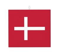 Tappetino assorbente per scolapiatti con stampa bandiera danese per piano di lavoro della cucina, sottobicchiere da caffè, presina