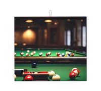 Tappetino assorbente per scolapiatti con stampa da biliardo, pieghevole, riutilizzabile, accessorio per lavello da cucina