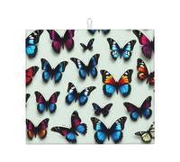 Tappetino assorbente per scolapiatti con stampa di farfalle e violoncello per bancone della cucina, ad asciugatura rapida, antiscivolo e riutilizzabile