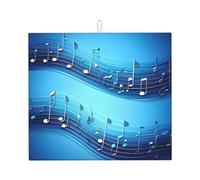 Tappetino assorbente per scolapiatti con stampa di note musicali blu cielo per piano di lavoro della cucina sottobicchiere caffè presina Pad