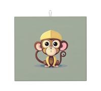 Tappetino assorbente per scolapiatti con stampa di scimmia, pieghevole, riutilizzabile, accessorio per lavello da cucina