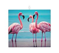 Tappetino assorbente per scolapiatti con stampa fenicottero, pieghevole, riutilizzabile, accessorio per lavello da cucina