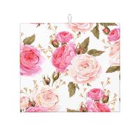 Tappetino assorbente per scolapiatti con stampa floreale rosa rosa per bancone della cucina ad asciugatura rapida antiscivolo riutilizzabile Pad