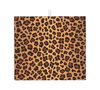 Tappetino assorbente per scolapiatti con stampa leopardata per piano di lavoro della cucina, sottobicchiere da caffè, presina