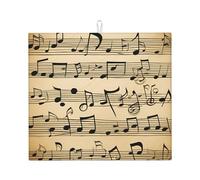 Tappetino assorbente per scolapiatti con stampa note musicali per bancone della cucina ad asciugatura rapida antiscivolo riutilizzabile Pad